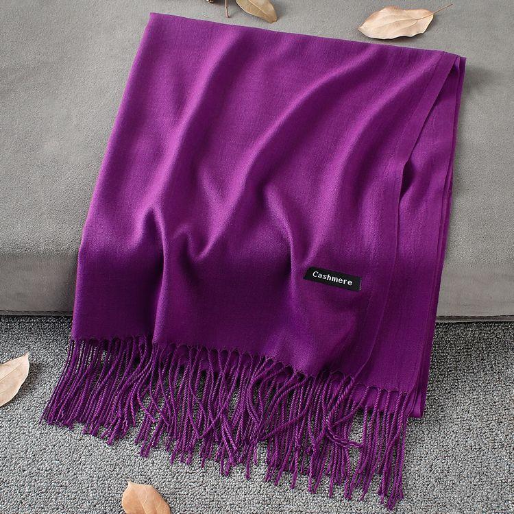 Fashion Simple Solid Color Tassel Scarf Shawl - Nioor