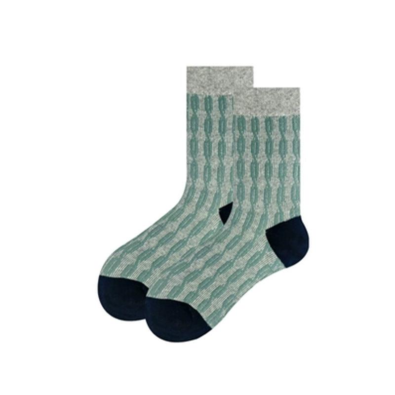 Socks Women's Contrast Color Twist Three-dimensional Relief - Nioor