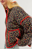 Quilted Cotton Printed Contrast Color Cotton Coat For Women - Nioor