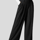 Women's Solid Color Casual Suit Pants With Real Pockets - Nioor