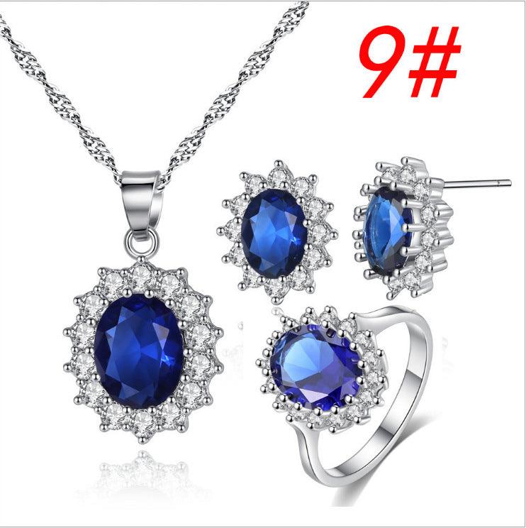 Sunflower Jewelry Set Necklace Ring Stud Earrings Bridal Jewelry - Nioor