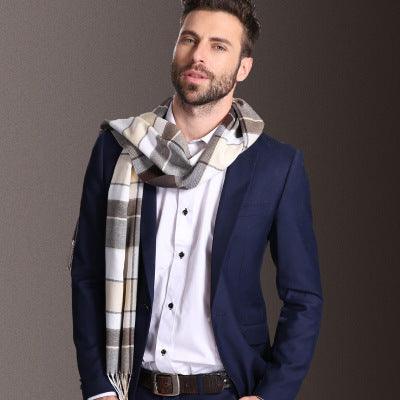 New Europe Fashion Shawl Scarves Men Winter Warm Tartan - Nioor