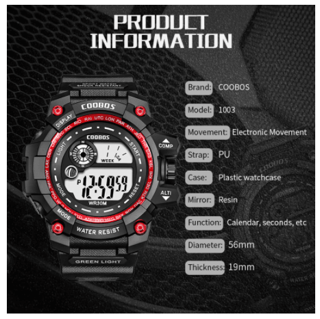 Waterproof Sports Electronic Luminous Men's And Women's Watch - Nioor