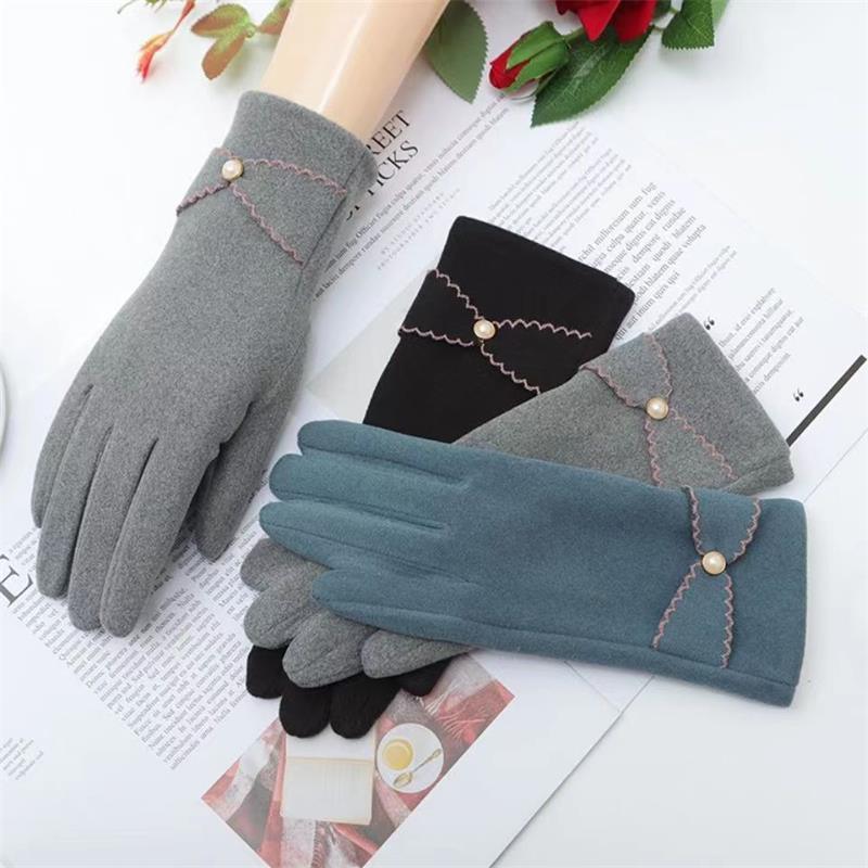 Deerskin Velvet Velvet Gloves Autumn And Winter Warm Essential Gloves Women's Riding Gloves - Nioor