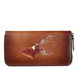 Women's Retro Real Leather Zipper Wallet