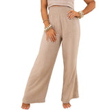 Slim-fit Slimming Solid Color Casual Trousers - Nioor