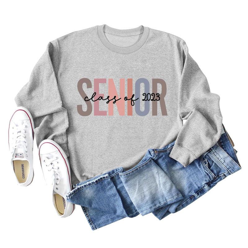 Female Lettering Fashion Loose Casual Long Sleeve Sweater - Nioor