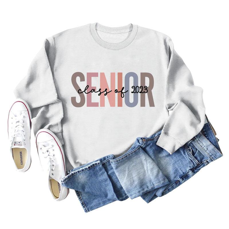 Female Lettering Fashion Loose Casual Long Sleeve Sweater - Nioor