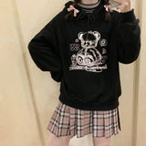 Female Sweet Cool Japanese Cute Graffiti Plush Sweater - Nioor