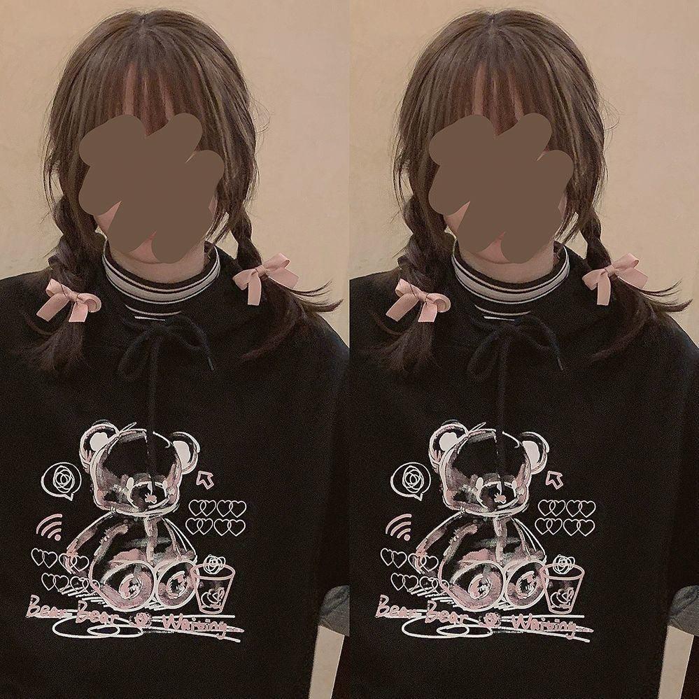 Female Sweet Cool Japanese Cute Graffiti Plush Sweater - Nioor