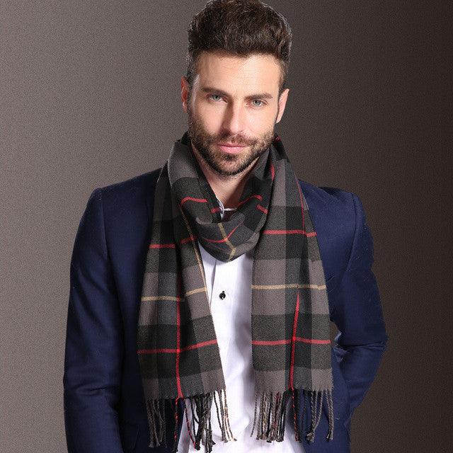 New Europe Fashion Shawl Scarves Men Winter Warm Tartan - Nioor