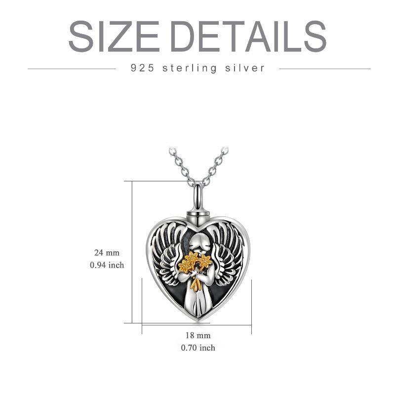 Sterling Silver Angel Cremation Mother Daughter Urn for Ashes Keepsake Memory Necklace - Nioor