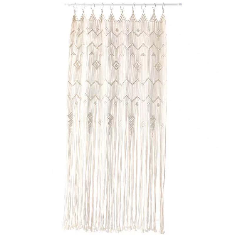 Finished Hoop Door Curtain Bohemian Tapestry Hand Woven Curtain European Style - Nioor