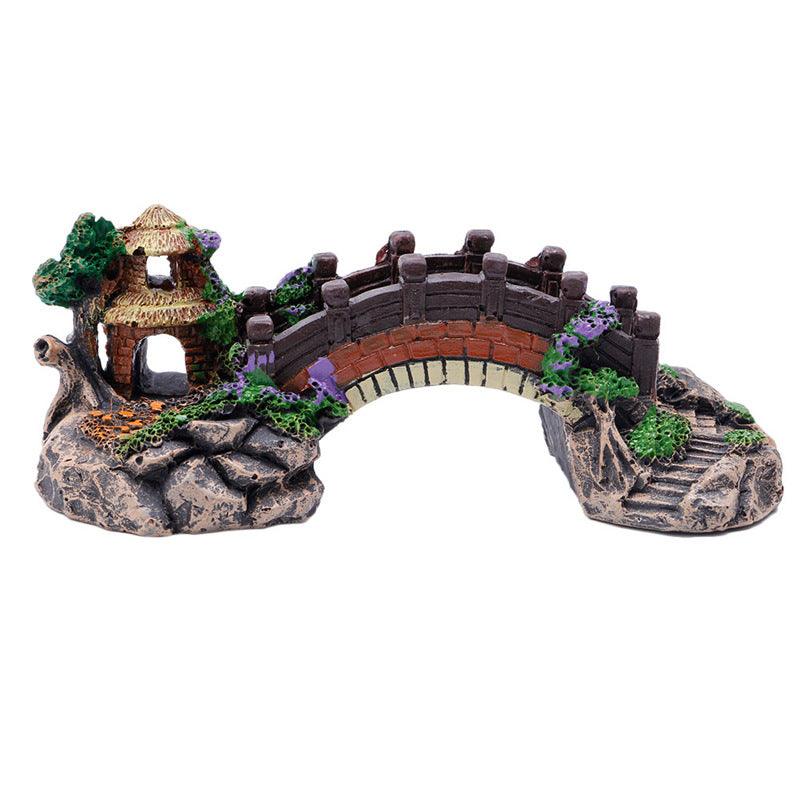 Fish Tank Aquarium Landscape Rockery Fake Bridge Landscaping Decoration Package Fish Globe Decorative Simulation Bridge Rockery Stone - Nioor