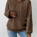 Flannel Hooded Loose Plush Coat - Nioor