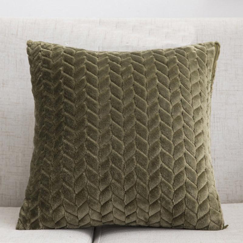 Flannel Solid Color Throw Pillow Sofa Cover Cushion Cover Nordic Style Simple Style - Nioor