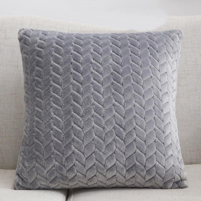 Flannel Solid Color Throw Pillow Sofa Cover Cushion Cover Nordic Style Simple Style - Nioor
