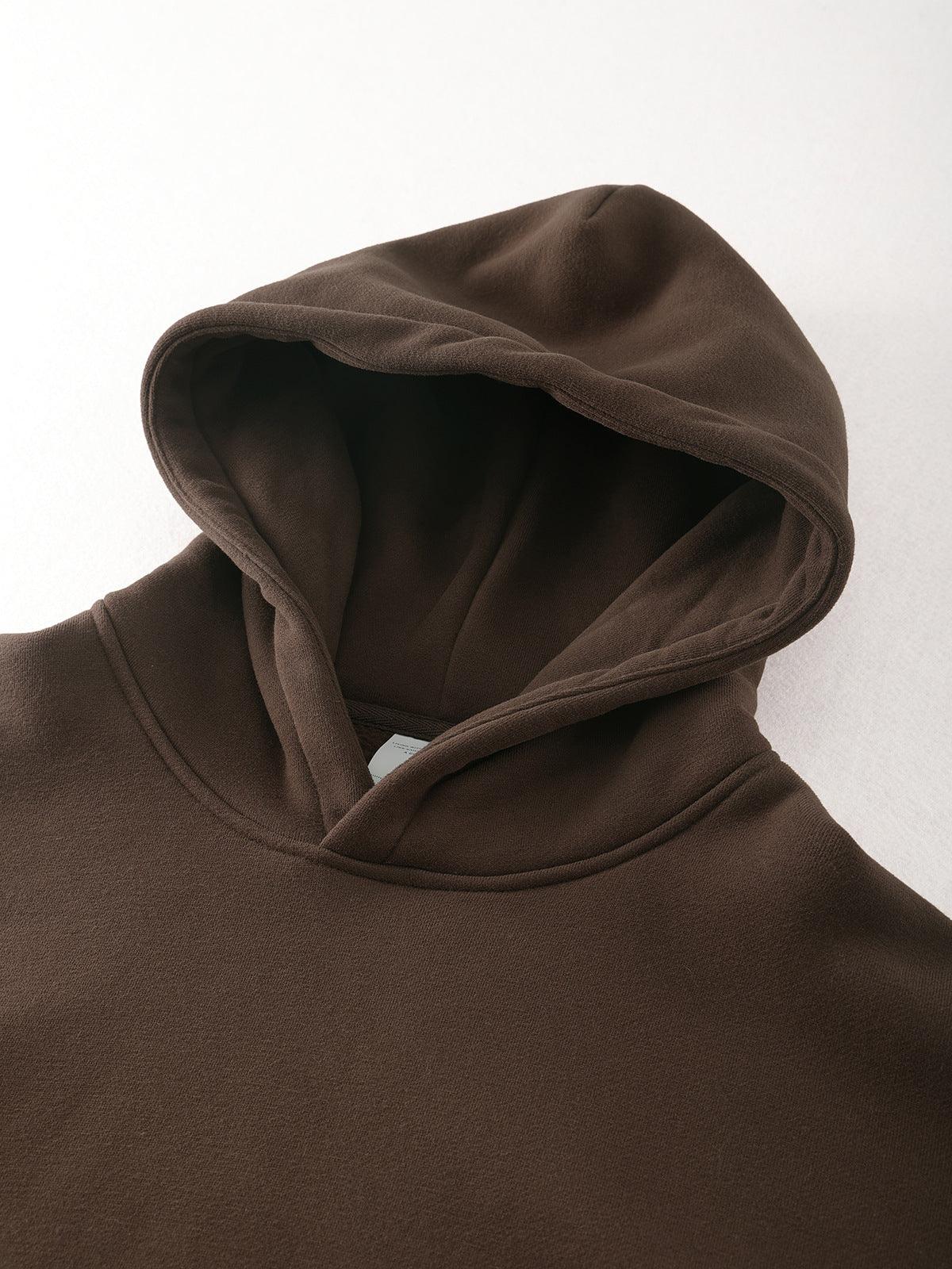 Fleece Hooded Trendy Sweatshirt Retro Solid Color - Nioor