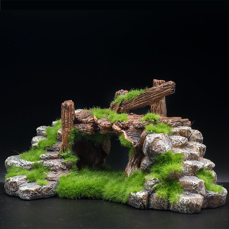 Flocking resin aquarium made of landscape stone decoration - Nioor