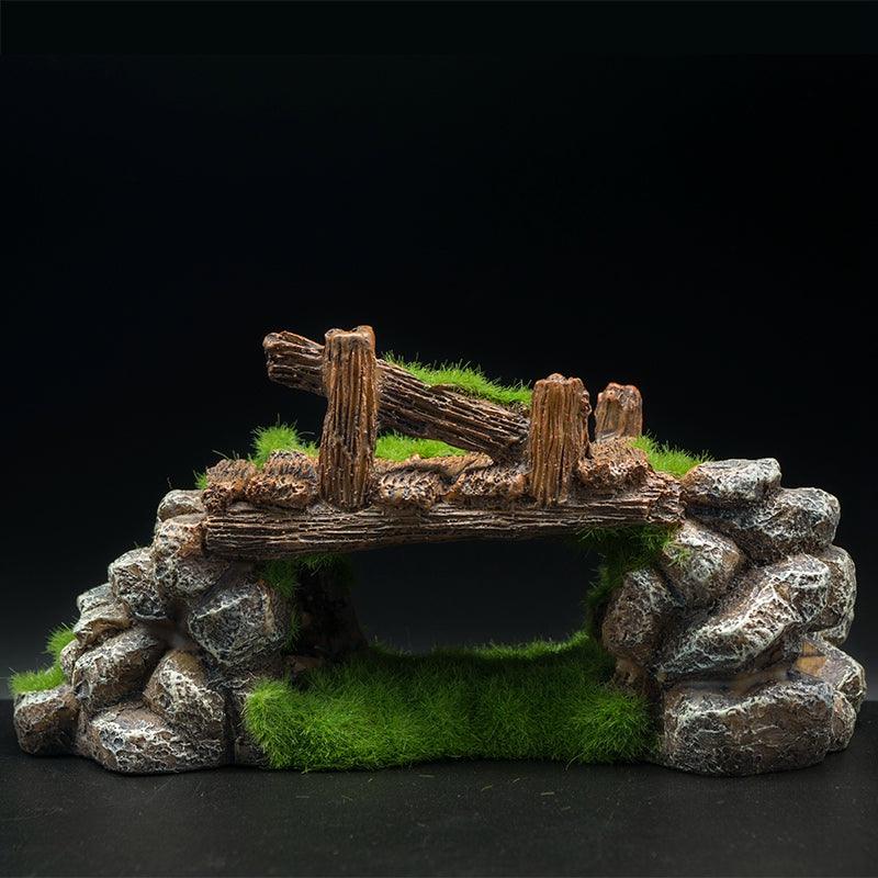 Flocking resin aquarium made of landscape stone decoration - Nioor