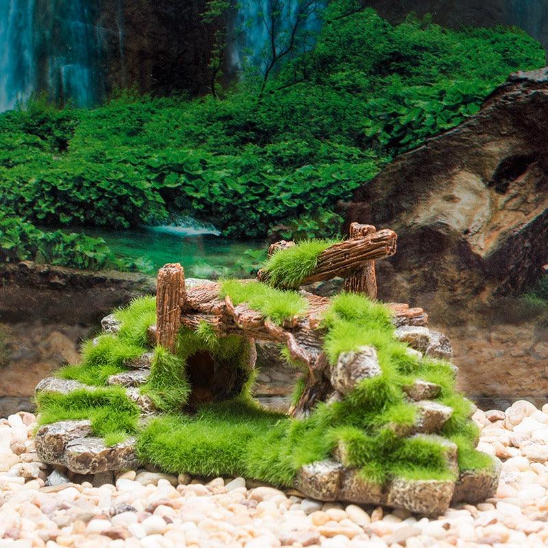 Flocking resin aquarium made of landscape stone decoration - Nioor