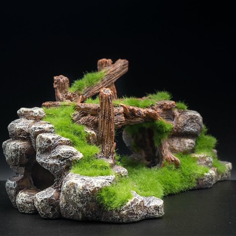 Flocking resin aquarium made of landscape stone decoration - Nioor