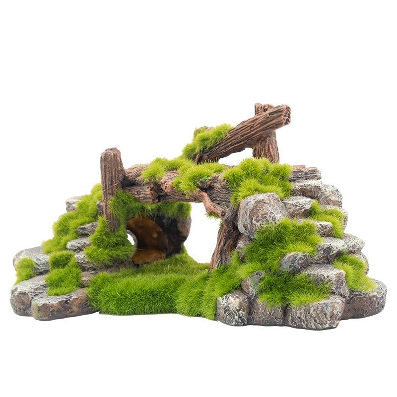 Flocking resin aquarium made of landscape stone decoration - Nioor