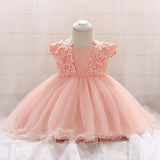 Flower Girl Baby Lace Crochet Princess Mesh Dress - Nioor