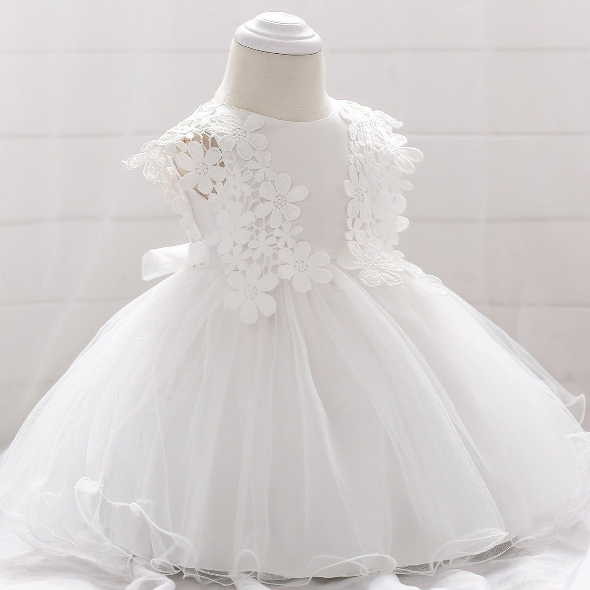 Flower Girl Baby Lace Crochet Princess Mesh Dress - Nioor