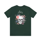 Flower Skeleton T-shirt Forest Print Short Sleeve - Nioor