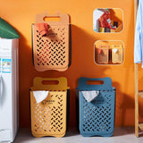 Foldable Dirty Clothes Basket Household Wall-mounted Free Punching - Nioor