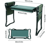 Foldable Outdoor Lawn Bench Chair With Tool Pouch Garden Rest - Nioor