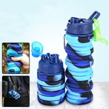 Foldable Water Bottle Leakproof Fold Silicone Cute Water Bottles Kids Cup with Straw - Nioor