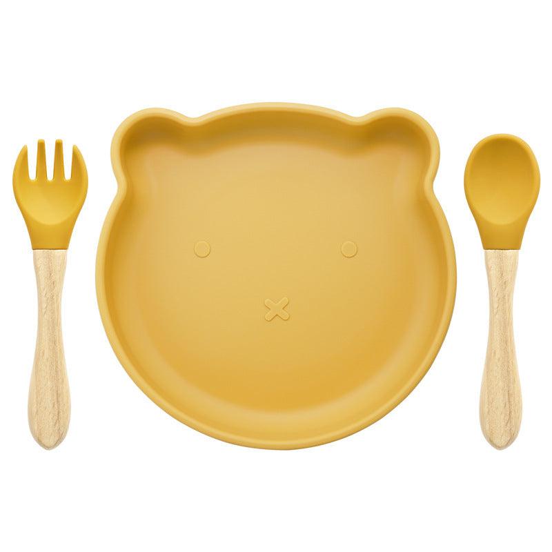 Food Supplement Tableware Set Silicone Spork Baby Products Bear Silicone Tableware - Nioor