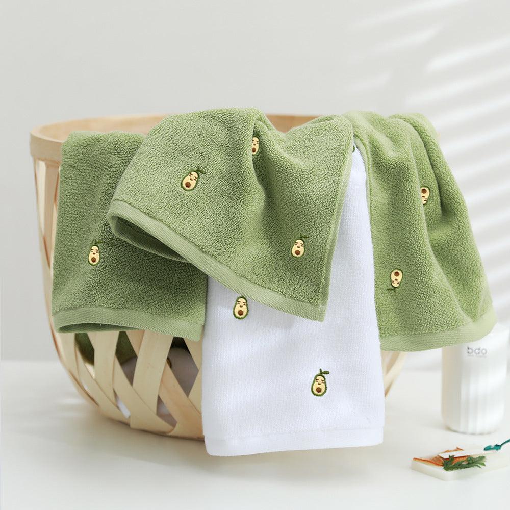 Full Embroidery Avocado Cotton Towel - Nioor