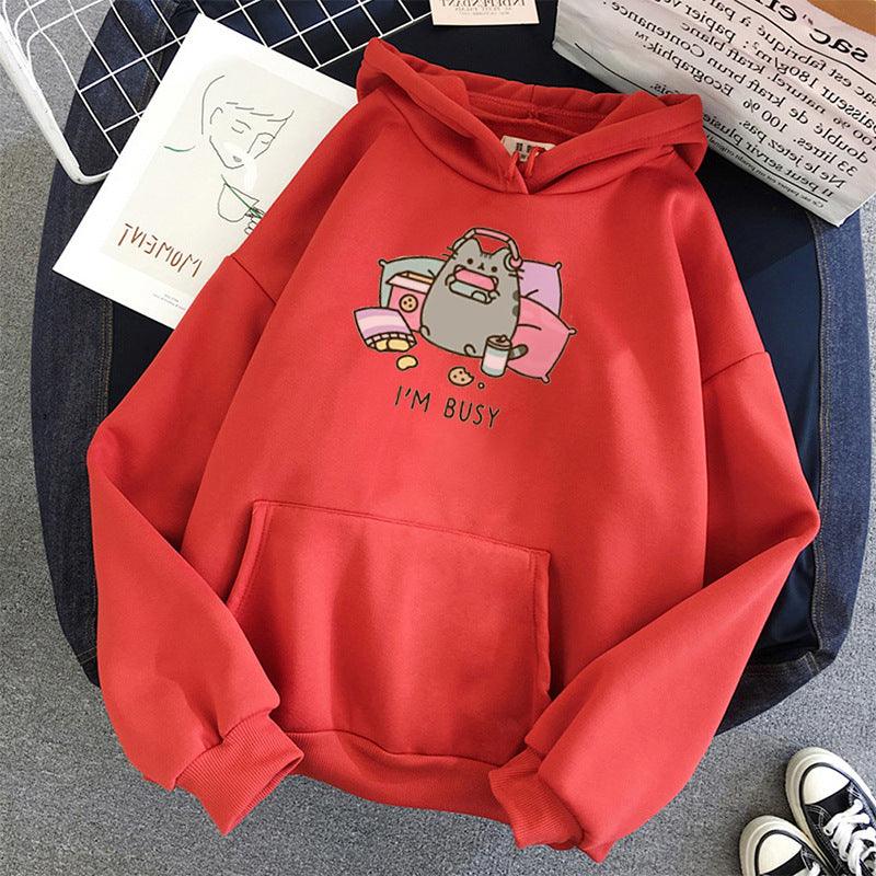 Funny Cat Hoodie Women's Fashion Kawaii Harajuku Sweater - Nioor