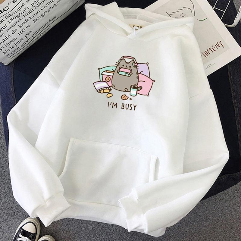 Funny Cat Hoodie Women's Fashion Kawaii Harajuku Sweater - Nioor