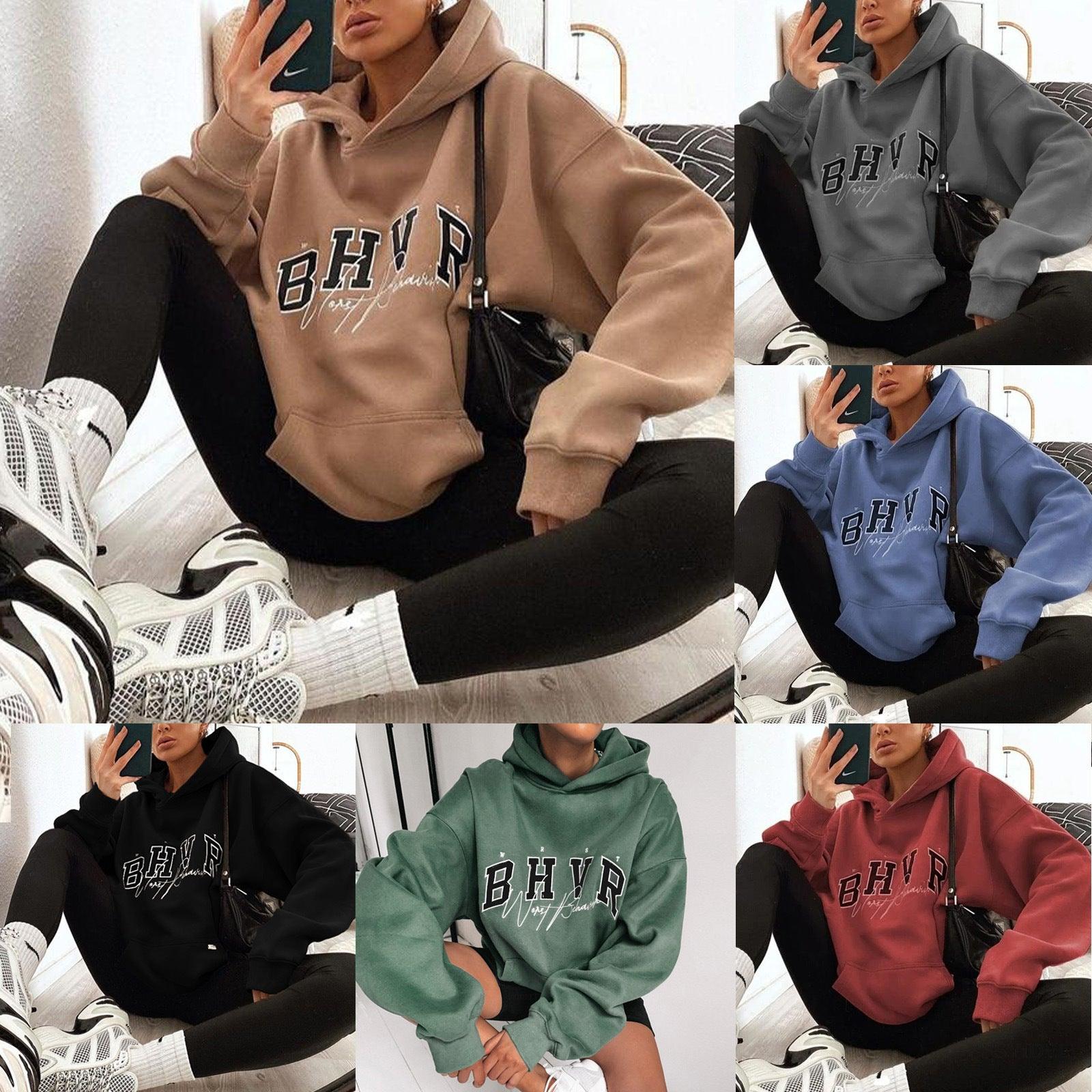 Game Letter Printing Plush Warm Long-sleeved Sweater - Nioor