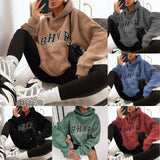 Game Letter Printing Plush Warm Long-sleeved Sweater - Nioor