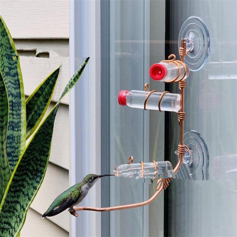 Garden Bird Feeder Supplies Hummingbird Feeder Drinker Suction Cup Easy To Clean Deck Garden Decor Bird Feeders for Wild Birds - Nioor