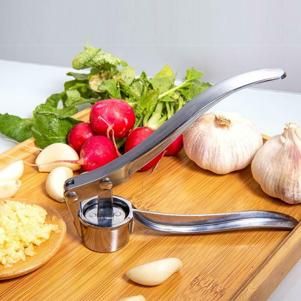 Garlic Press Crusher Mincer Chopper Peeler Squeeze Cutter Stainless Steel Ginger - Nioor