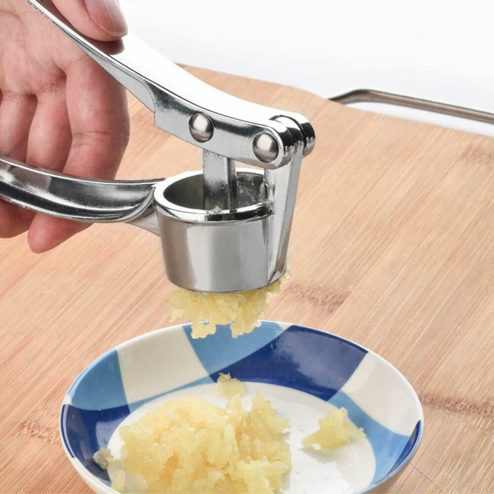 Garlic Press Crusher Mincer Chopper Peeler Squeeze Cutter Stainless Steel Ginger - Nioor