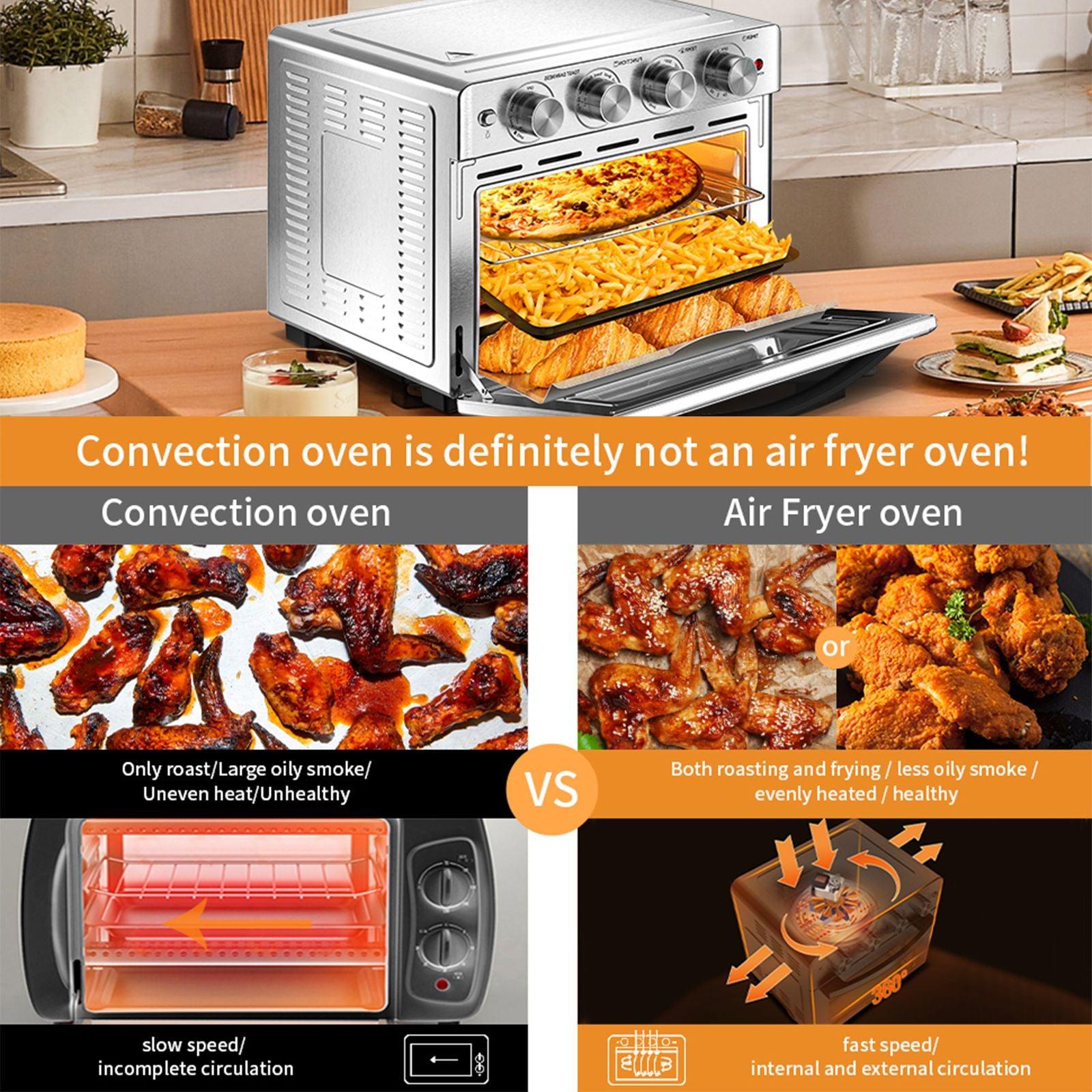 Geek Chef Air Fryer 6 Slice 26QT 26L Air Fryer Fry Oil-Free Extra Large Toaster Oven Combo Air Fryer Oven Roast Bake Broil Reheat Convection Countertop Oven Stainless St - Nioor