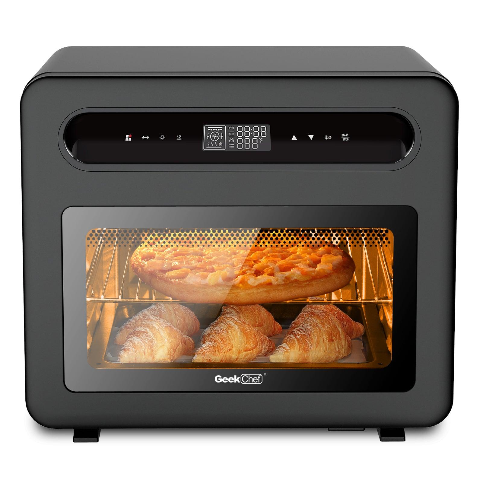 Geek Chef Steam Air Fryer Toast Oven Combo , 26 QT Steam Convection Oven Countertop , 50 Cooking Presets, With 6 Slice Toast, 12 In Pizza, Black Stainless Steel. Prohibited From Listing On Amazon - Nioor