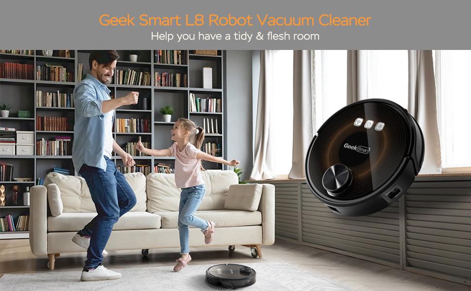 Geek Smart L8 Robot Vacuum Cleaner And Mop, LDS Navigation, Wi-Fi Connected APP, Selective Room Cleaning,MAX 2700 PA Suction, Ideal For Pets And Larger Home.Banned From Selling On Amazon - Nioor