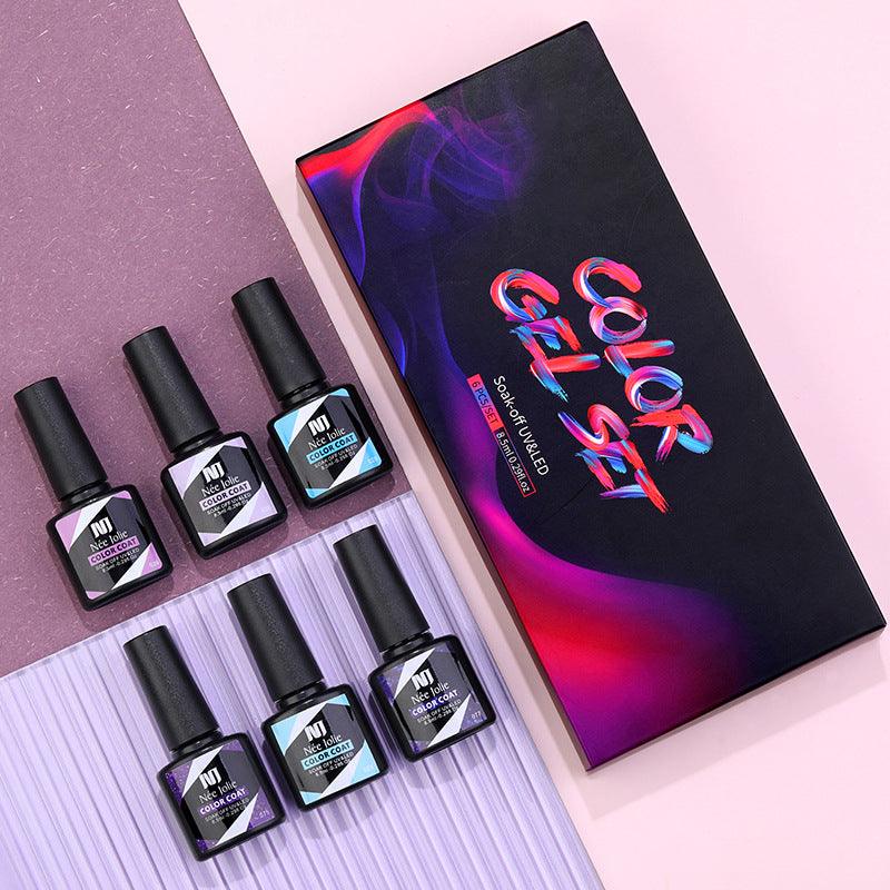 Gel Nail Polish Set 8ml 6 Bottles Boxed Manicure Japanese Nail Color - Nioor