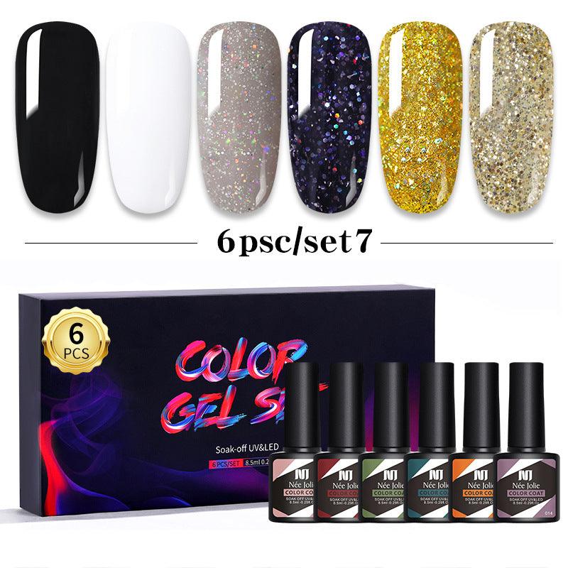 Gel Nail Polish Set 8ml 6 Bottles Boxed Manicure Japanese Nail Color - Nioor