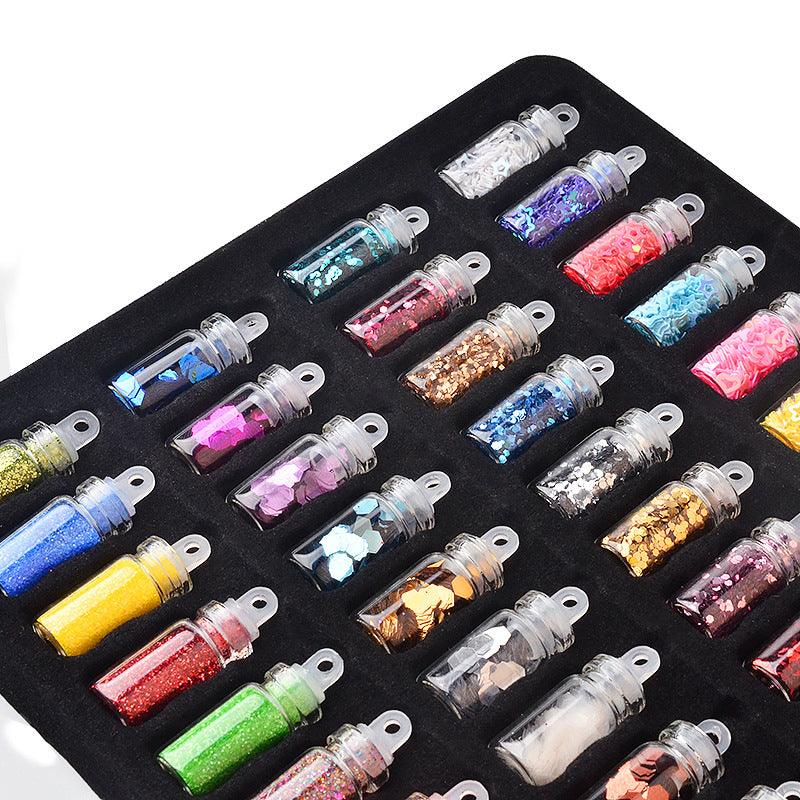 Glass bottle nail art jewelry glitter - Nioor