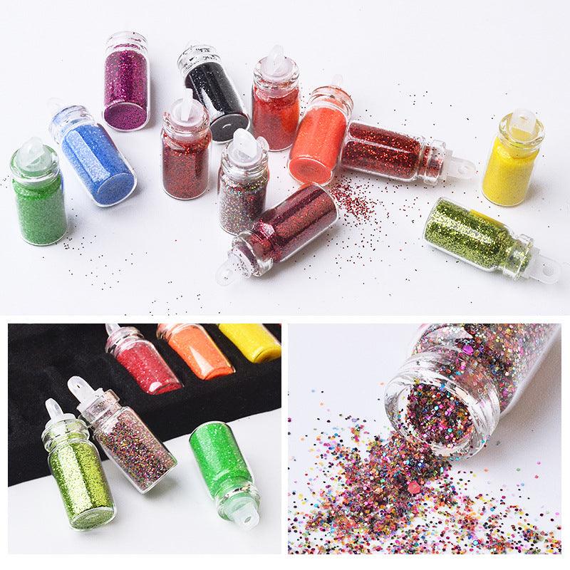 Glass bottle nail art jewelry glitter - Nioor