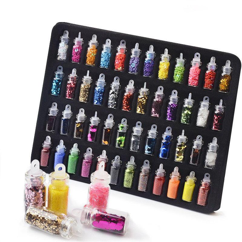 Glass bottle nail art jewelry glitter - Nioor